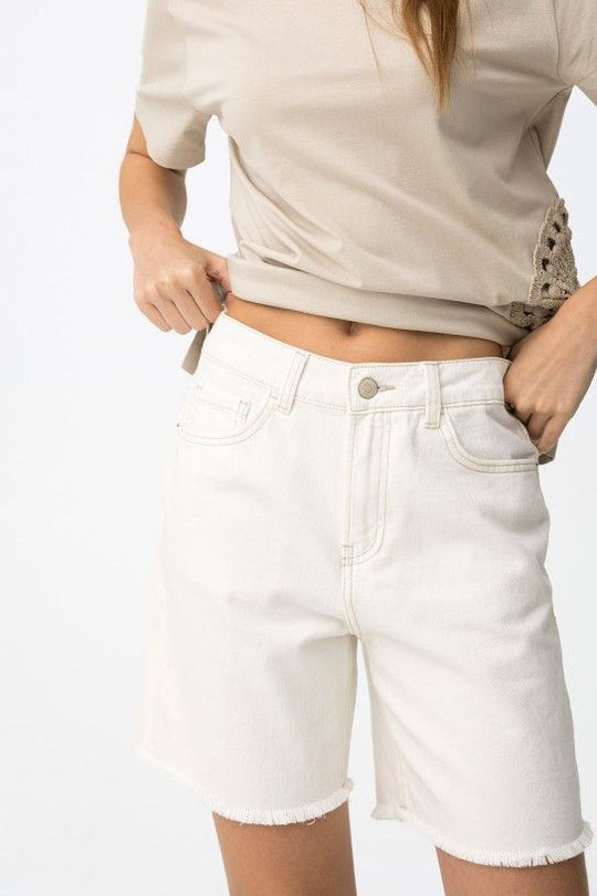 Tiffosi Benny Denim Shorts - Star White