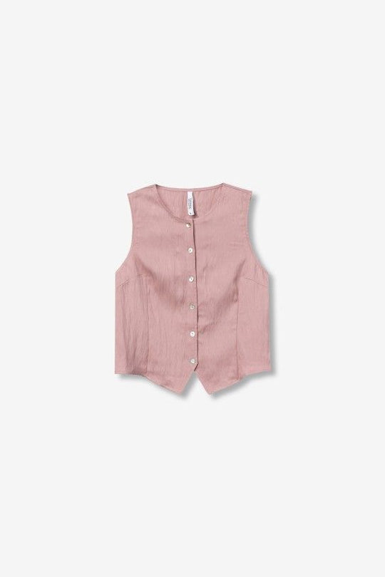 Tiffosi Augusta Waistcoat Top - Mellow Rose