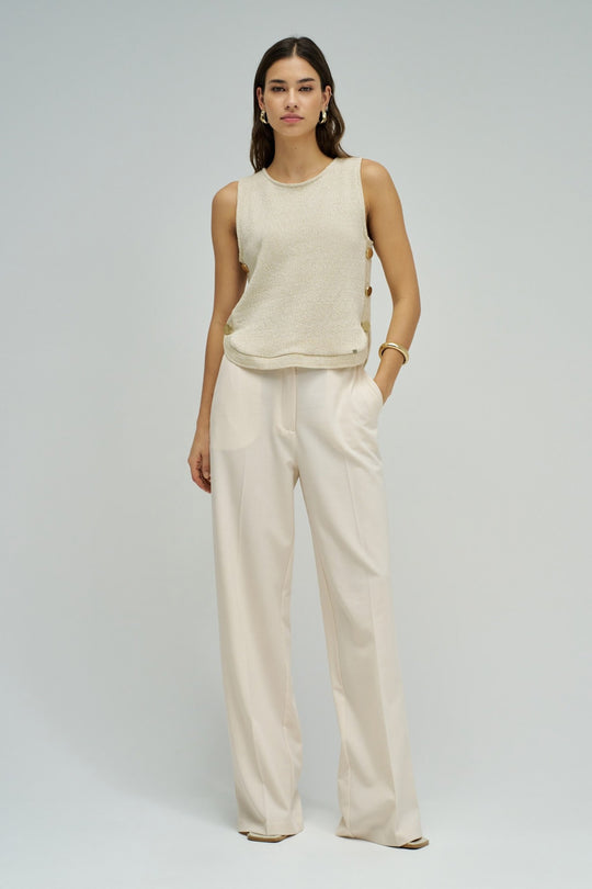 Salsa Lurex Knit Top - Beige