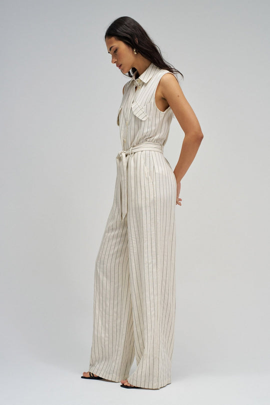 Salsa Striped Overalls - Birch