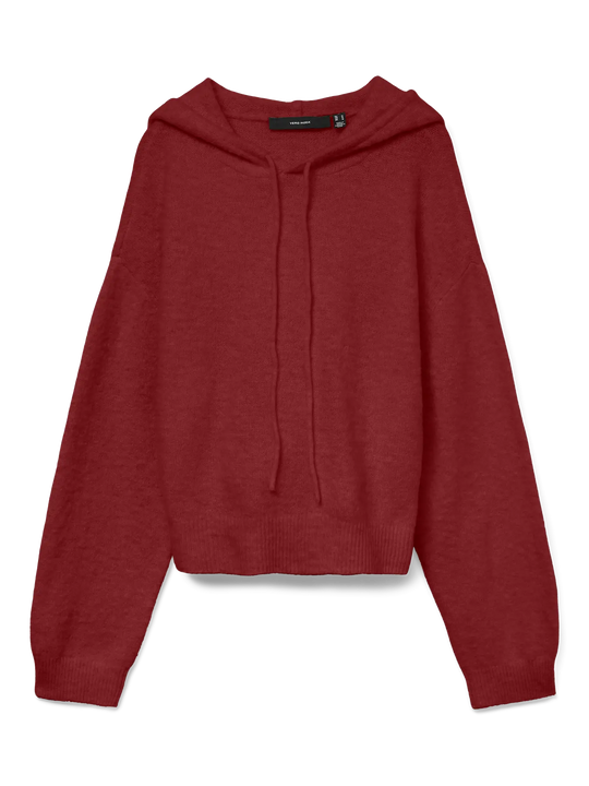 Vero Moda Besti Long Sleeve Hood Pullover - Syrah Melange