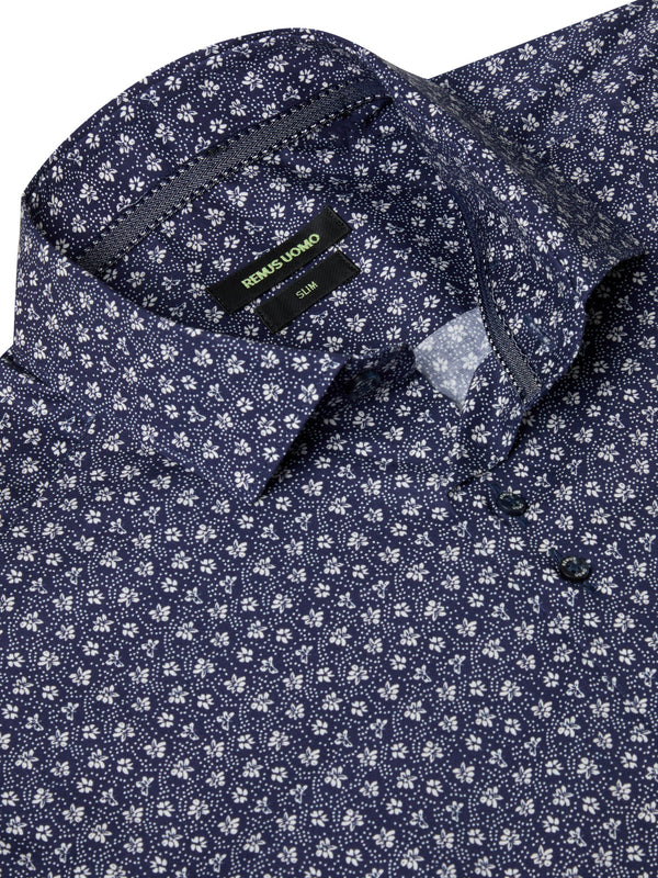 Remus Uomo Kirk/Slim Shirt - Navy 13075/28