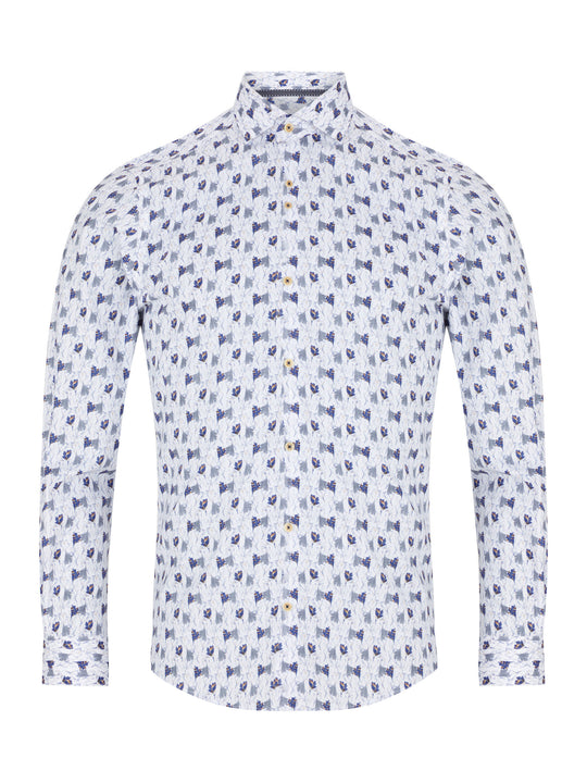 Remus Uomo Tapered Shirt - Navy & White 13163/18