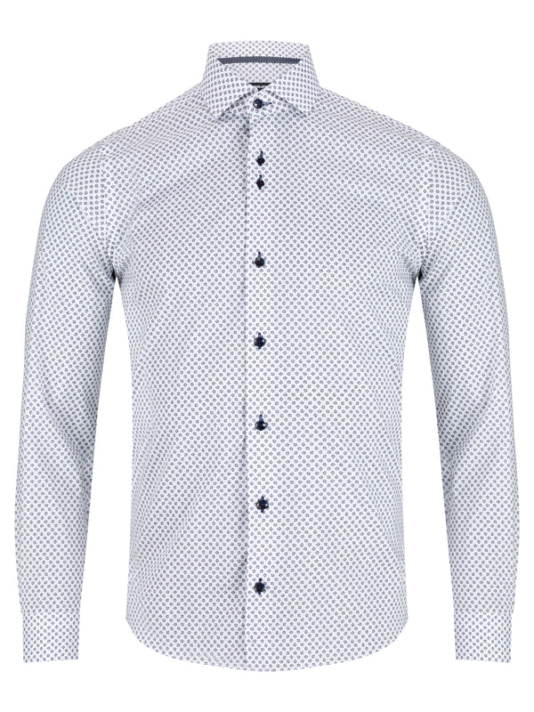 Remus Uomo Frank Tapered Shirt - Navy & White 13165/18