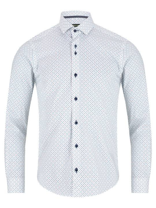 Remus Uomo Tapered/Frank Shirt - Blue & White 13166/12
