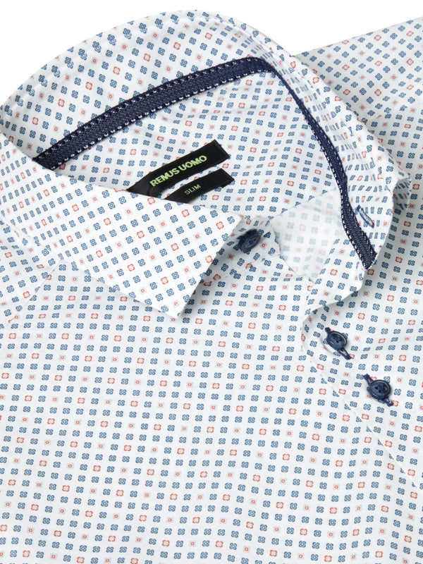 Remus Uomo Tapered/Frank Shirt - Blue & White 13166/12
