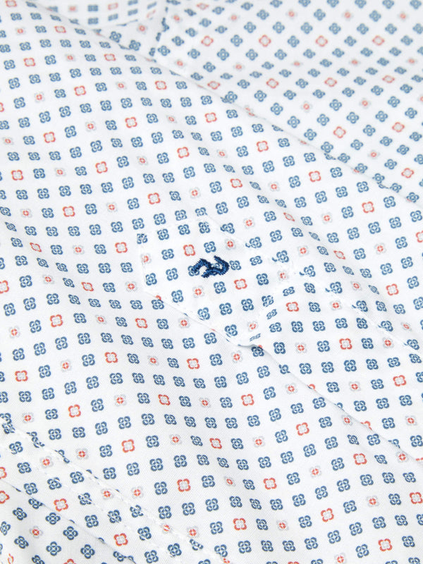 Remus Uomo Tapered Fit Shirt - Blue & White 13166/12 (Size 17)