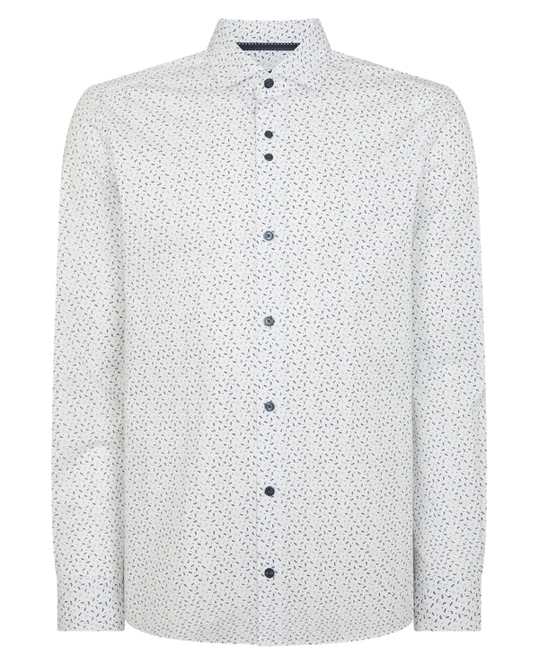 Remus Uomo Smart Casual Shirt 13175-18 - White/Navy