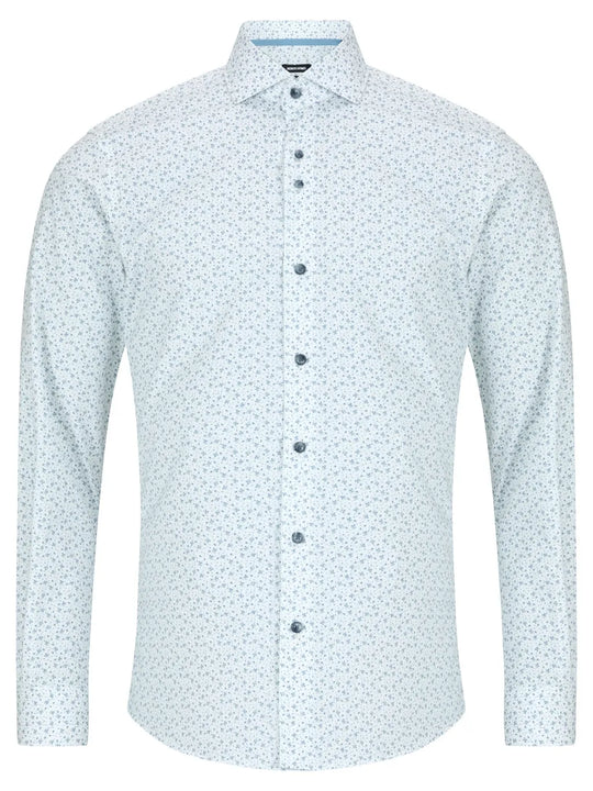 Remus Uomo Frank Tapered Shirt - Blue and White 13190/12