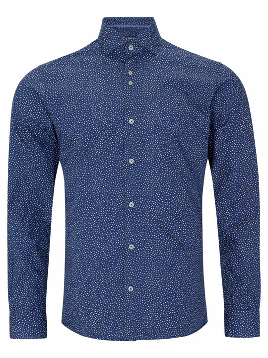 Remus Uomo Frank Tapered Long Sleeve Shirt - Navy 13192/78