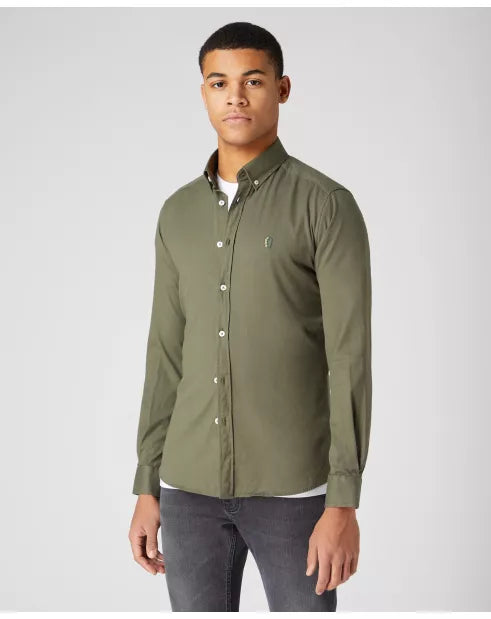 Remus Uomo Slim/Ashton Long Sleeve Shirt -  Dark Green