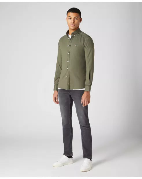 Remus Uomo Slim/Ashton Long Sleeve Shirt -  Dark Green
