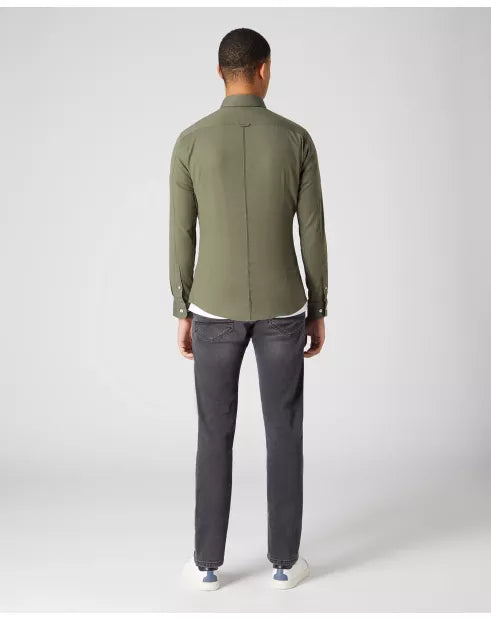 Remus Uomo Slim/Ashton Long Sleeve Shirt -  Dark Green