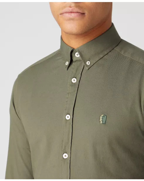 Remus Uomo Slim/Ashton Long Sleeve Shirt -  Dark Green