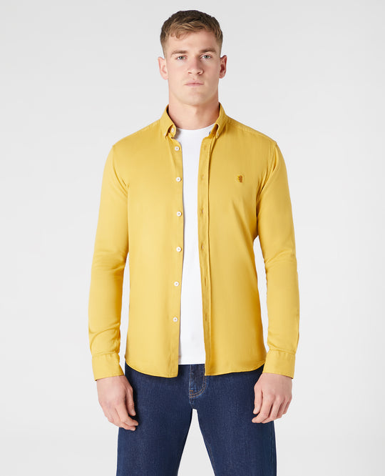 Remus Uomo Slim/Ashton Cotton Casual Shirt - Yellow 13570