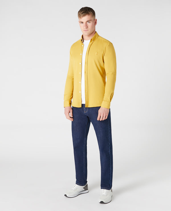 Remus Uomo Slim/Ashton Cotton Casual Shirt - Yellow