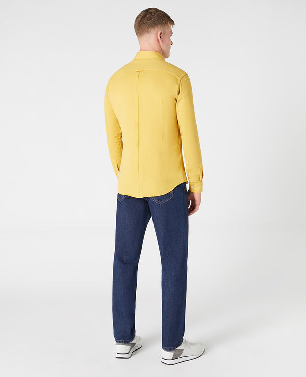 Remus Uomo Slim/Ashton Cotton Casual Shirt - Yellow