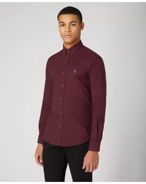Remus Uomo Slim/Ashton Long Sleeve Shirt -  Wine 13599/68 [Size XL]