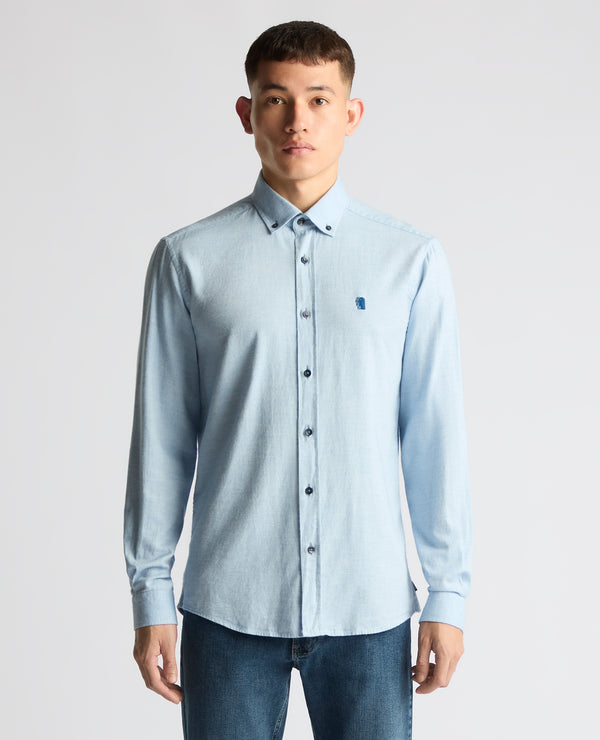 Remus Uomo Parker/Tapered Long Sleeve Shirt - Sky Blue