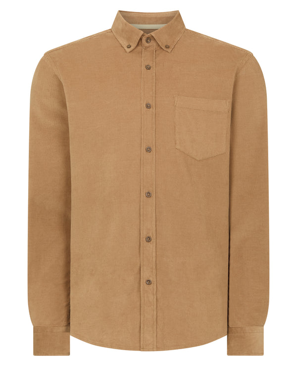 Remus Uomo Parker/Tapered Long Sleeve Casual Shirt - Camel