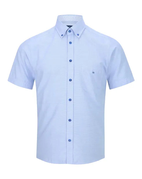 DG's Drifter Regular Ivano Short Sleeve Casual Shirt - Blue 14030SS/24