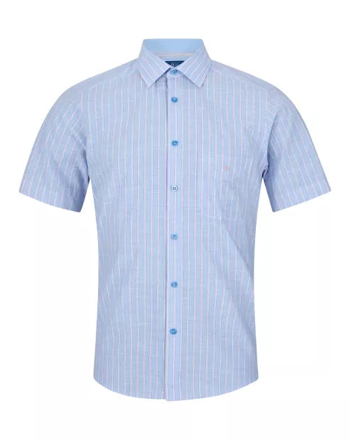 DG's Drifter Regular Short Sleeve Casual Shirt - Light Blue 14782SS/21