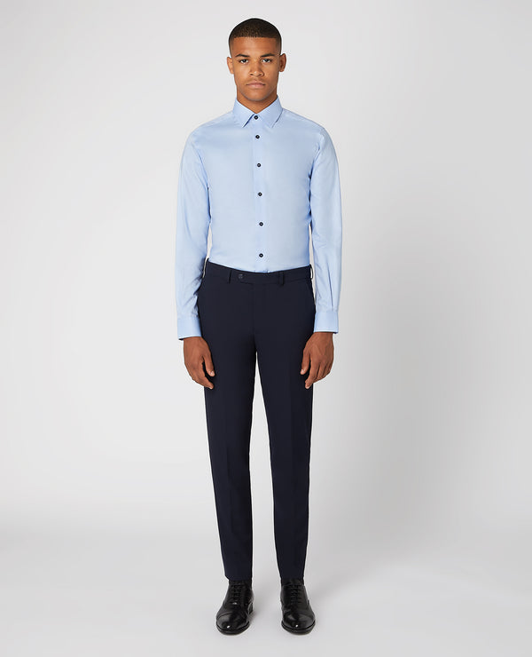 Remus Uomo Tapered/Parker Formal Shirt - Light Blue