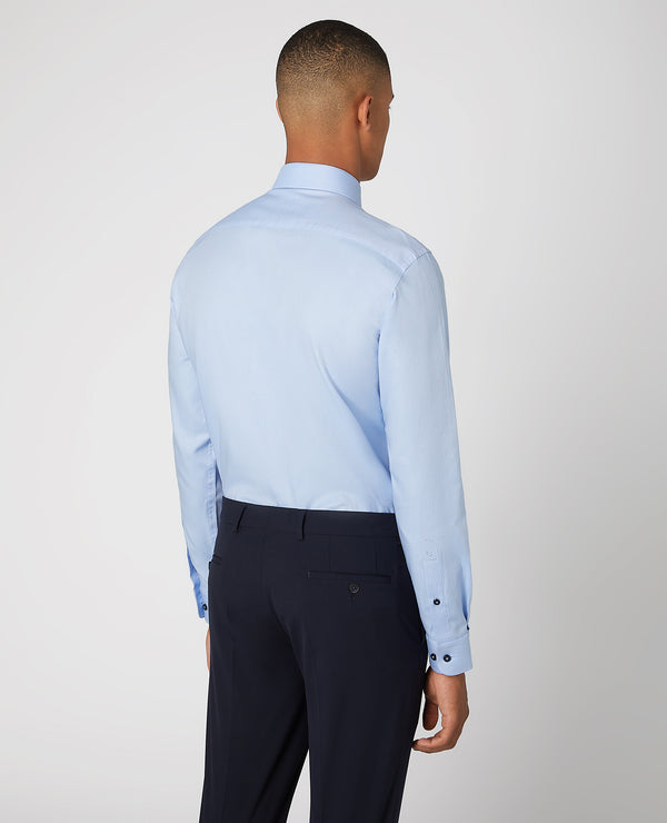 Remus Uomo Tapered/Parker Formal Shirt - Light Blue