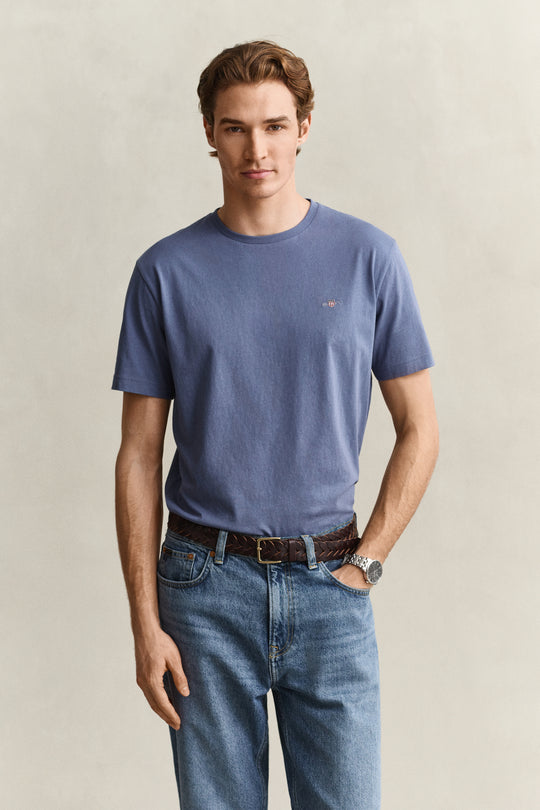 Gant Regular Shield SS T-Shirt - Blue Horizon