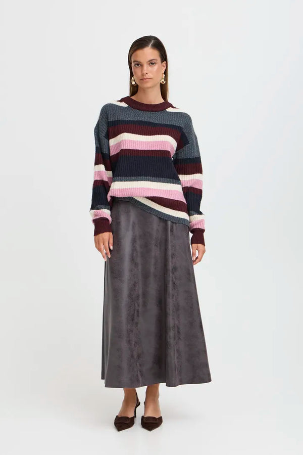 B.young Onema O-Neck Knit - Port Royale Melange Stripe
