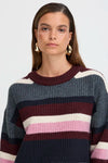 B.young Onema O-Neck Knit - Port Royale Melange Stripe