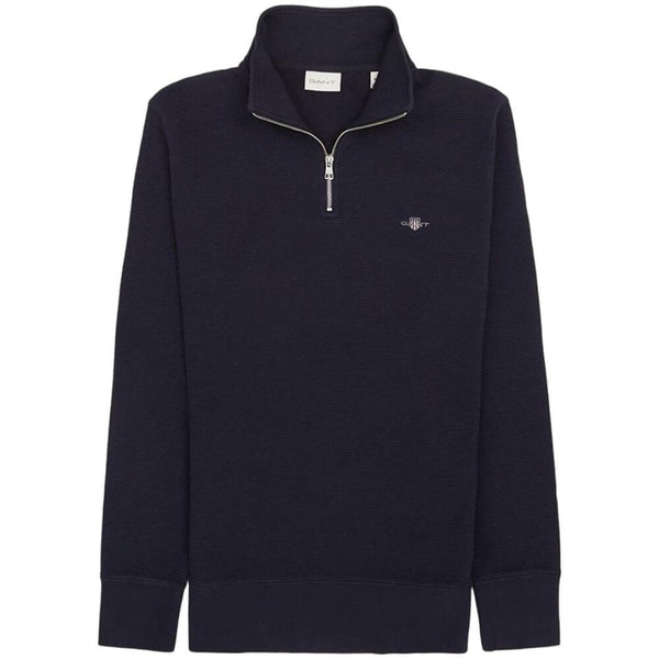 Gant Texture Half-Zip - Evening Blue