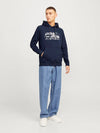 Jack & Jones Outdoor Logo Sweat Hood - Navy Blazer