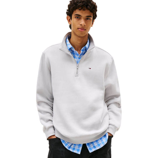 Tommy Jeans Regular Fleece 1/4 Zip - Helium
