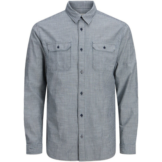 Jack & Jones Sporty Stripe Mix Shirt - Chambray Blue