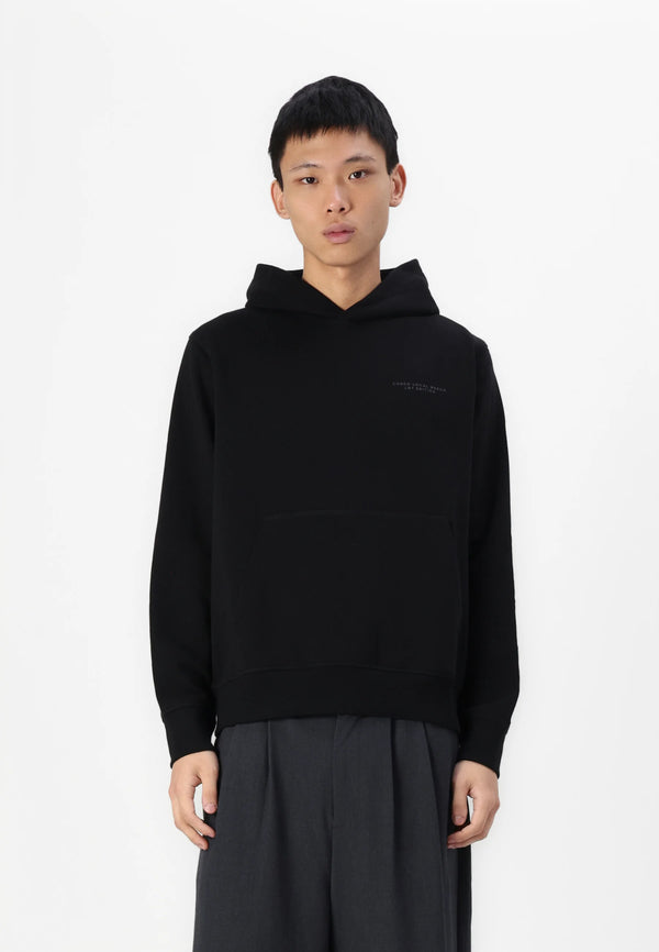 Jack & Jones Interlude Tonal Back Print Sweat Hood - Black