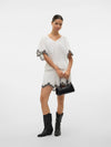Vero Moda Diana 2/4 V-Neck Top - Snow White