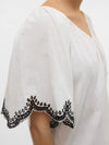 Vero Moda Diana 2/4 V-Neck Top - Snow White