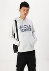 Jack & Jones Bryan Corp Logo Sweat Hood - White Melange