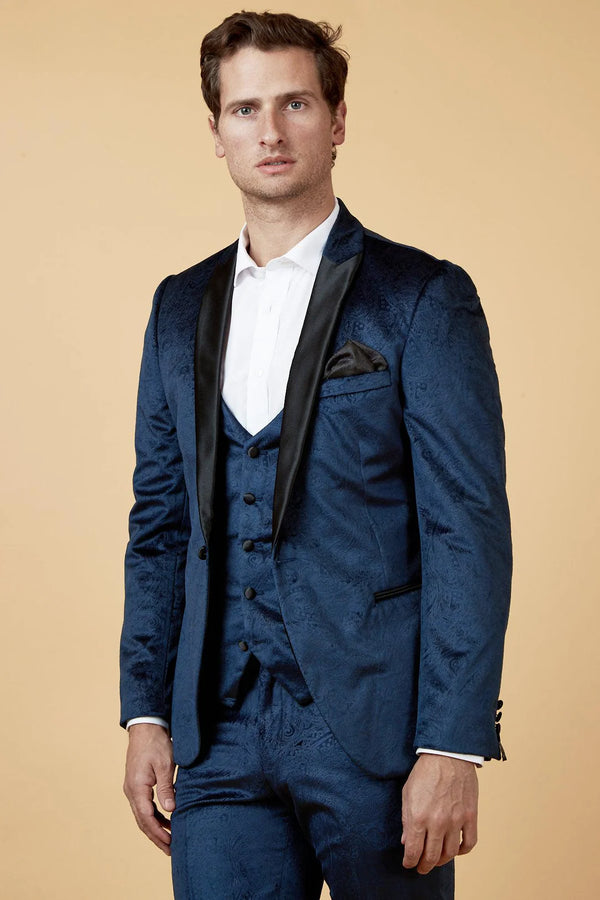 Marc Darcy Simon Velvet Blazer - Navy