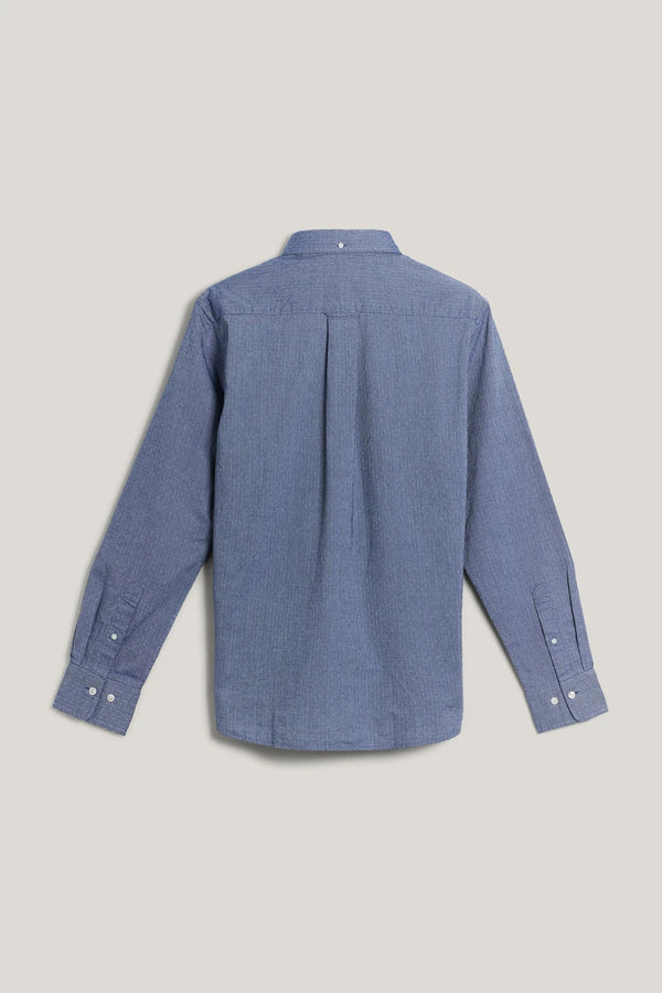 Gant Regular Oxford Dobby Dot Shirt - Persian Blue