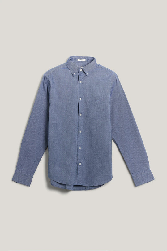 Gant Regular Oxford Dobby Dot Shirt - Persian Blue
