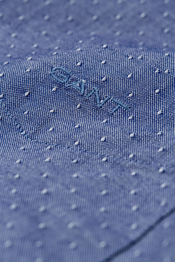 Gant Regular Oxford Dobby Dot Shirt - Persian Blue