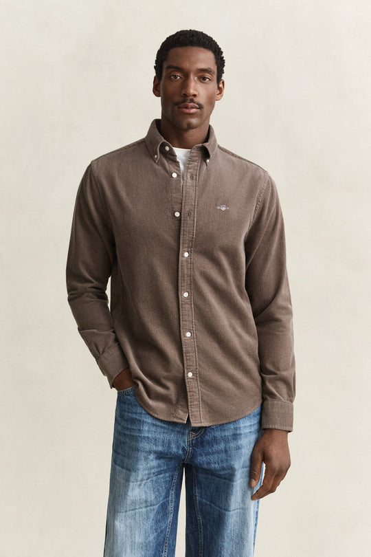 Gant Regular Corduroy Shirt - Faded Taupe
