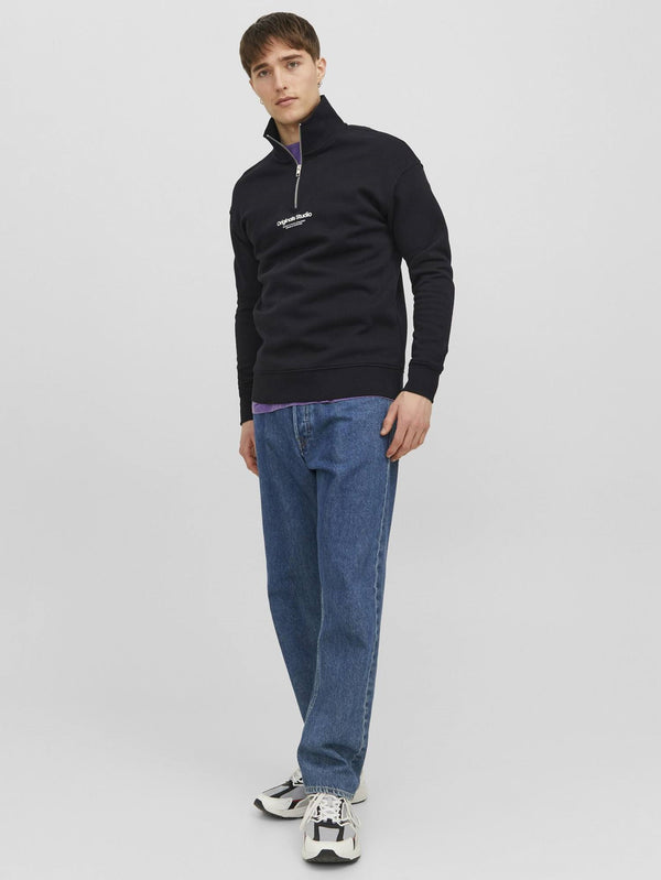 Jack & Jones Vesterbro Sweat 1/4 Zip - Black(SizeXL)