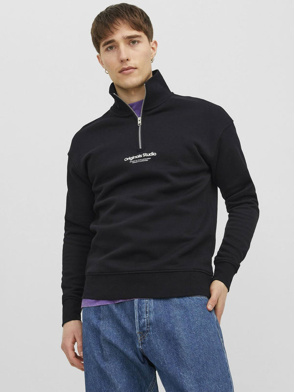 Jack & Jones Vesterbro Sweat 1/4 Zip - Black(SizeXL)