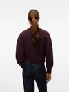 Vero Moda Hanna Long Sleeve O-Neck Zipper Cardigan - Winetasting