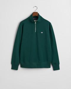 Gant Reg Shield Half Zip Sweat - Tartan Green