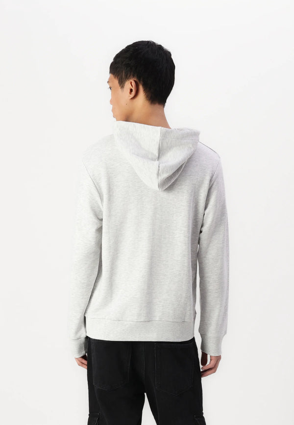 Jack & Jones Bryan Corp Logo Sweat Hood - White Melange