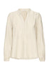 B.Young Ikaia V Neck Long Sleeve Blouse - Birch Melange